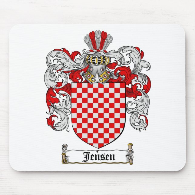 JENSEN FAMILY CREST -  JENSEN COAT OF ARMS MOUSE MAT (Front)
