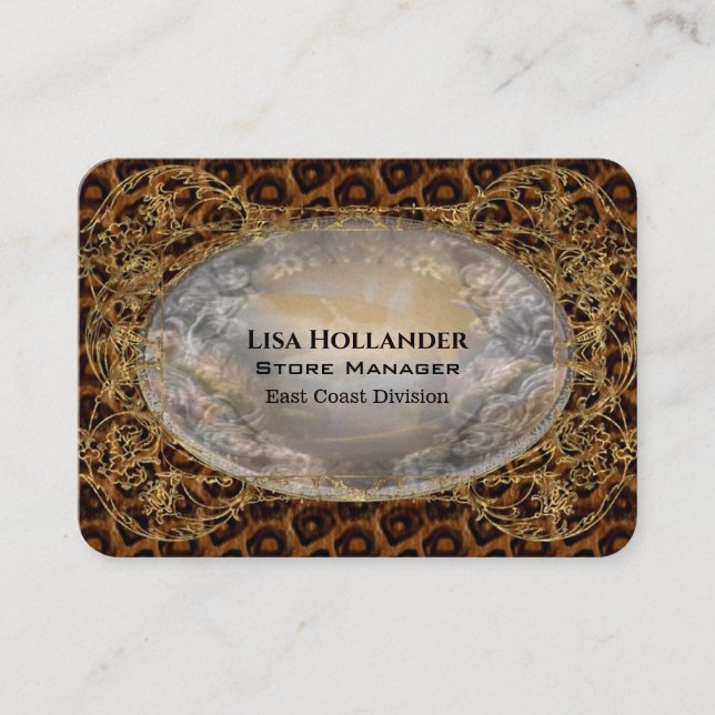 Jenuplaythe Animal Print Mélange Professional Business Card (Front)