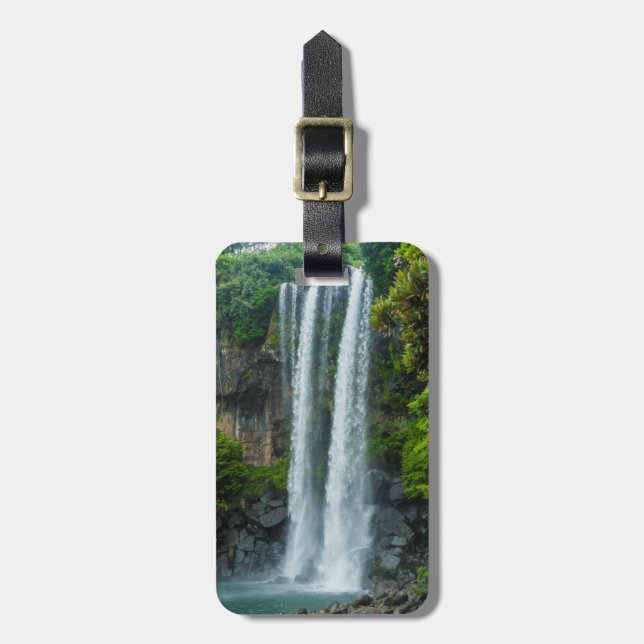 Jeongbang waterfall, South Korea Luggage Tag (Front Vertical)