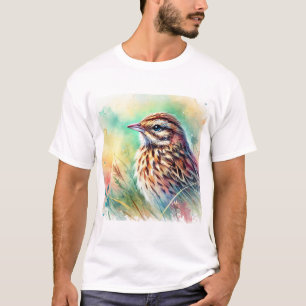 Jerdons Bush Lark 070824AREF143 - Watercolor T-Shirt