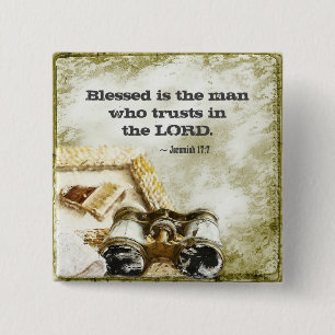 Jeremiah 17:7 Blessed the Man who Trusts the Lord 15 Cm Square Badge