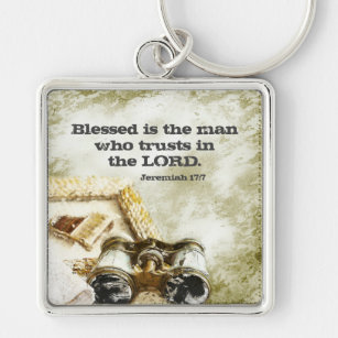Jeremiah 17:7 Blessed the Man who Trusts the Lord Key Ring