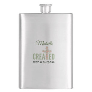 Jeremiah 1:5 Created With A Purpose Personalised Hip Flask