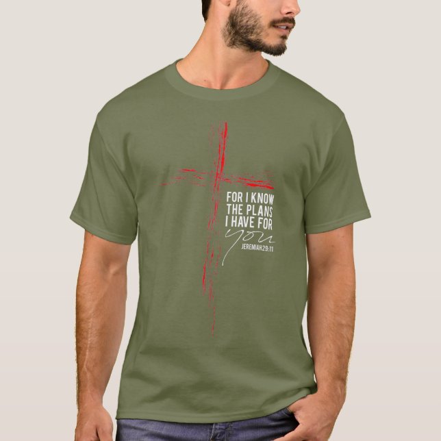 Jeremiah 2911 Christian Religious Bible Verse T-Shirt (Front)