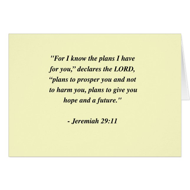 JEREMIAH 29:11 (Front Horizontal)
