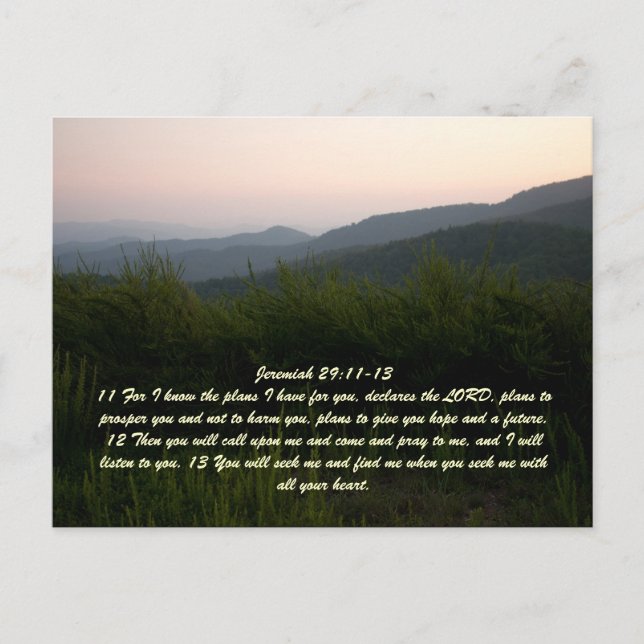 Jeremiah 29:11-13 postcard (Front)