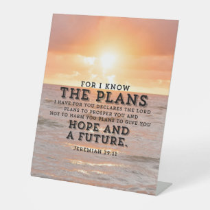 Jeremiah 29:11 Beach Sunrise Pedestal Sign