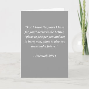 JEREMIAH 29:11 Bible Verse Card
