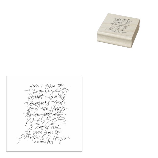 Jeremiah 29:11 Bible Verse for Baby Shower Rubber Stamp (Stamped)