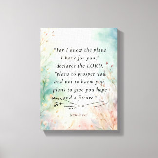 Jeremiah 29:11 Bible Verse Image Canvas Print