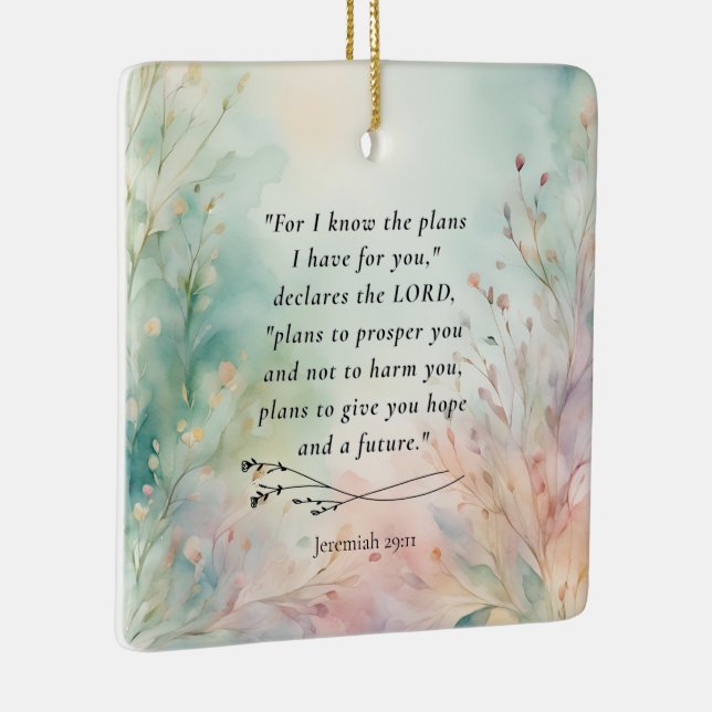 Jeremiah 29:11 Bible Verse Image Ceramic Ornament (Right)