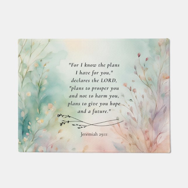 Jeremiah 29:11 Bible Verse Image Doormat (Front)