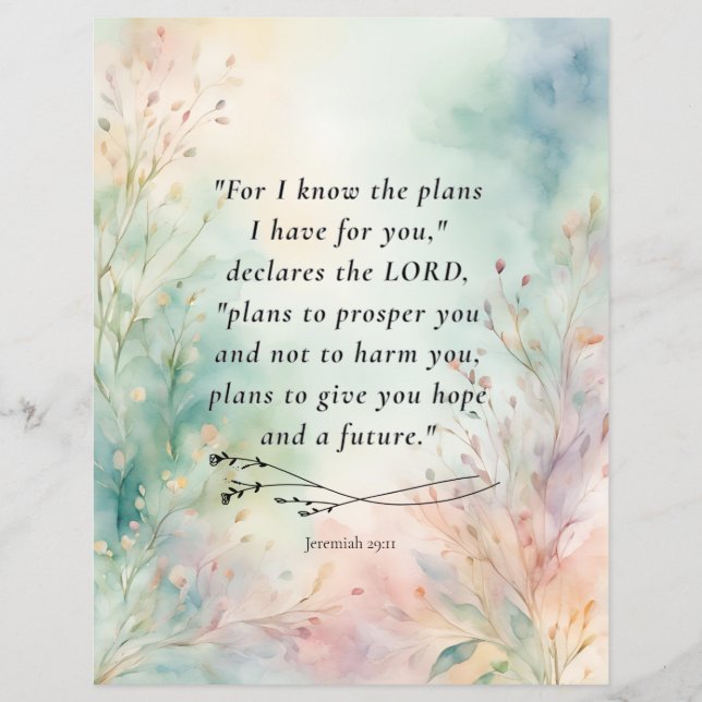 Jeremiah 29:11 Bible Verse Image Flyer (Front)