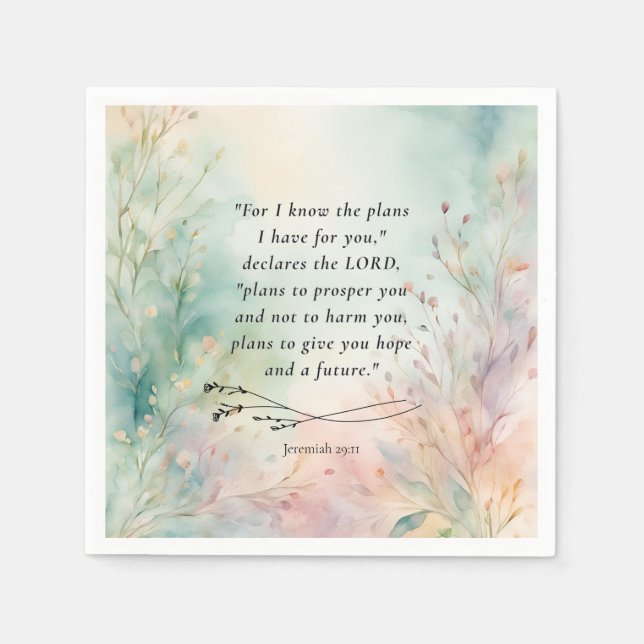 Jeremiah 29:11 Bible Verse Image Napkin (Front)
