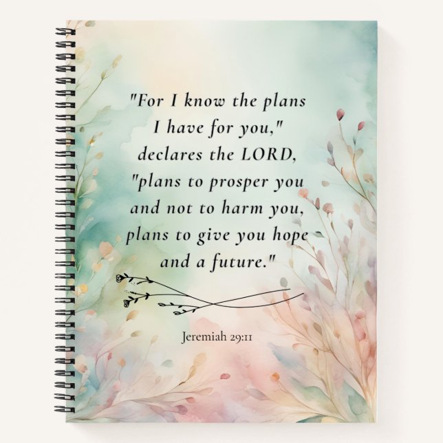 Jeremiah 29:11 Bible Verse Image Notebook (Front)