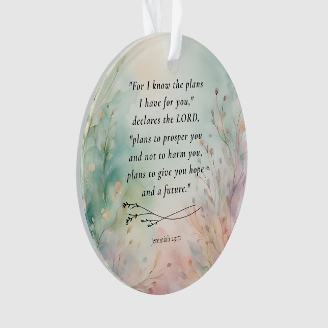 Jeremiah 29:11 Bible Verse Image Ornament (Front)