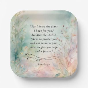 Jeremiah 29:11 Bible Verse Image Paper Plate