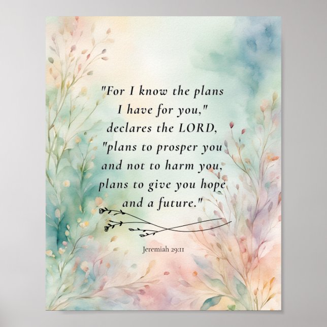 Jeremiah 29:11 Bible Verse Image Poster (Front)