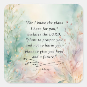 Jeremiah 29:11 Bible Verse Image Square Sticker