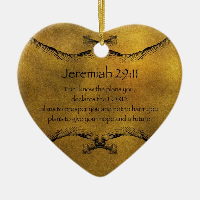 Jeremiah 29:11 ceramic tree decoration (Front)