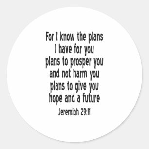 Jeremiah 29:11 classic round sticker
