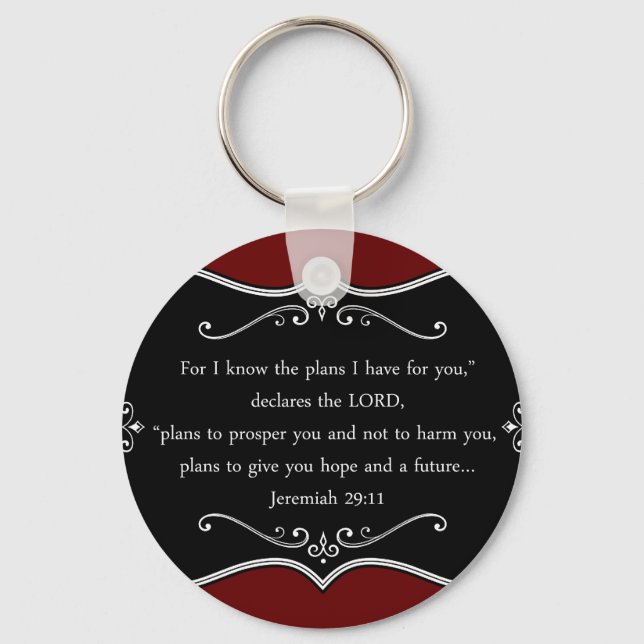 Jeremiah 29:11 Custom Christian Gift Key Ring (Front)
