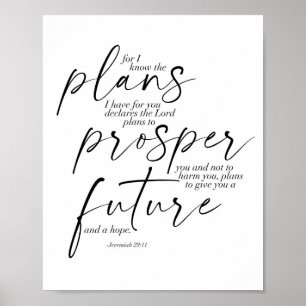 Jeremiah 29:11 Dual Fonts Poster