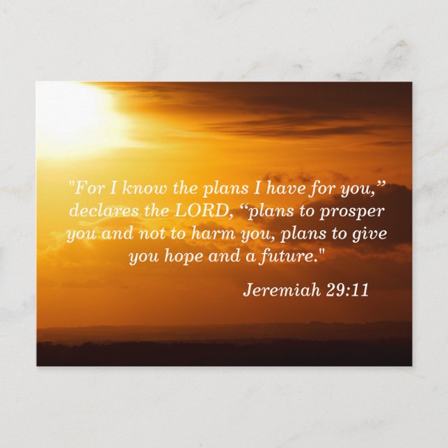 Jeremiah 29:11 Encouragement Postcard (Front)