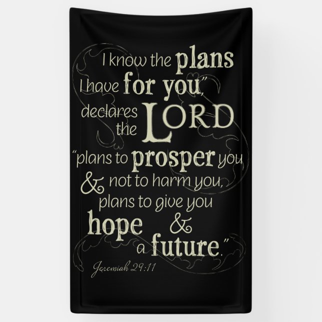 Jeremiah 29:11 Encouraging Bible Verse Banner (Vertical)