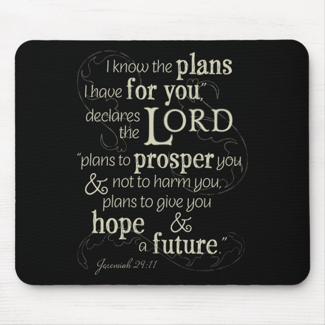 Jeremiah 29:11 Encouraging Bible Verse Mouse Mat (Front)