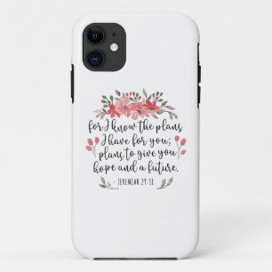 Jeremiah 29 11 - For I Know The Plans - Floral iPhone 11 Case