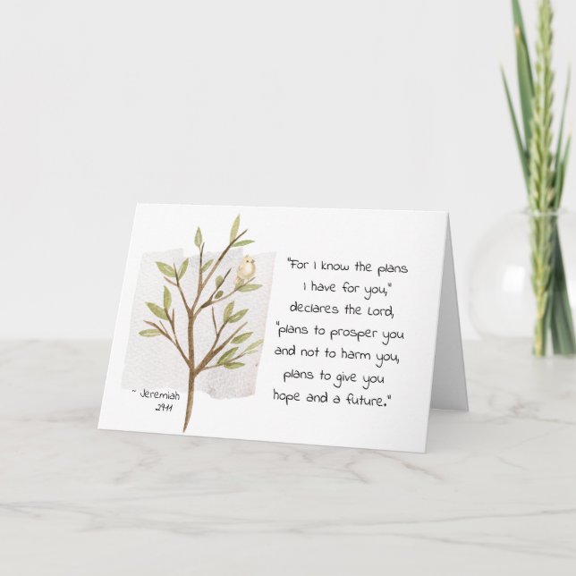 Jeremiah 29:11 For I know the plans I have for you Card (Front)
