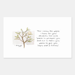 Jeremiah 29:11 For I know the plans I have for you Rectangular Sticker