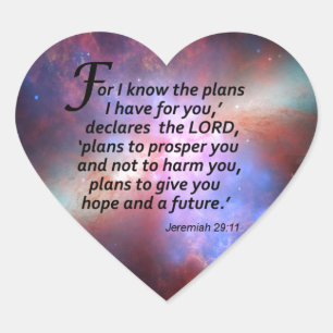 Jeremiah 29:11 heart sticker