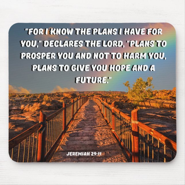 Jeremiah 29:11 Hope Bible Verse Mouse Mat (Front)
