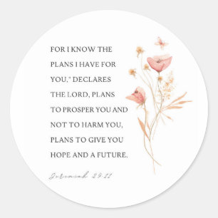 Jeremiah 29:11 I know the plans I have for you Classic Round Sticker