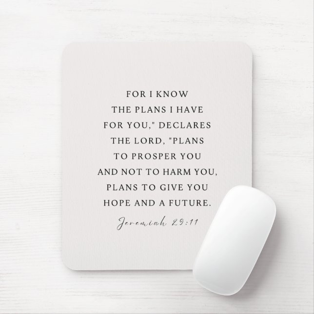 Jeremiah 29:11 I know the plans I have for you Mouse Mat (With Mouse)