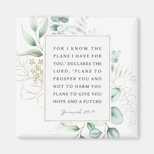 Jeremiah 29:11 I know the plans I have for you NIV Magnet (Front)