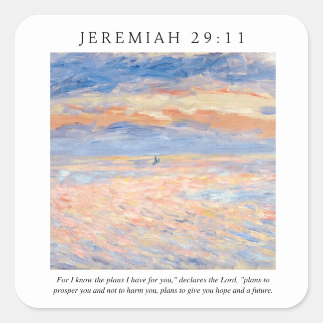 Jeremiah 29:11 I know the plans I have for you Square Sticker (Front)