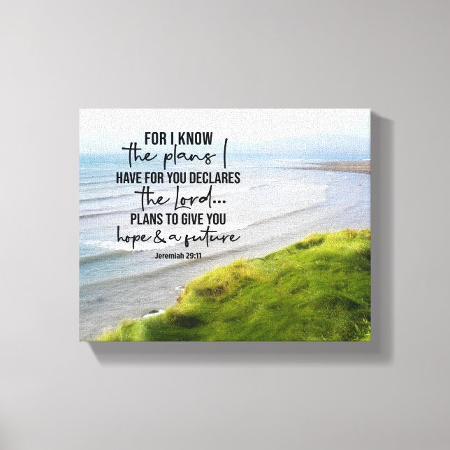 Jeremiah 29:11 I know the plans I have Irish Coast Canvas Print (Front)