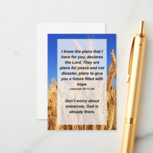 Jeremiah 29:11 I know the plans that I have for yo Enclosure Card