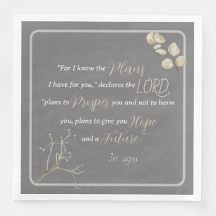 Jeremiah 29:11 Inspirational Bible Verse Napkin