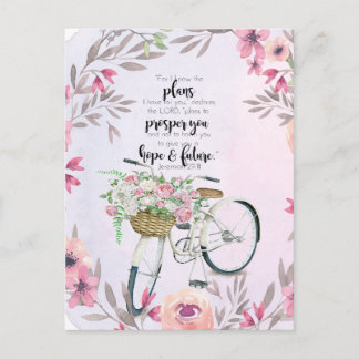 Jeremiah 29:11 Inspirational Bicycle Postcard