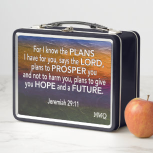 JEREMIAH 29:11 Inspirational Christian Metal Lunch Box