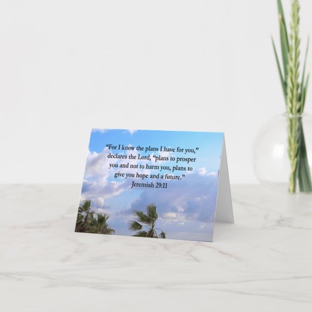 JEREMIAH 29:11 INSPIRATIONAL VERSE CARD (Front)