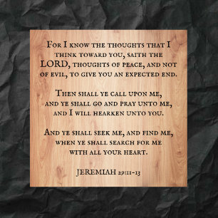 Jeremiah 29:11 King James Bible Scripture  Poster