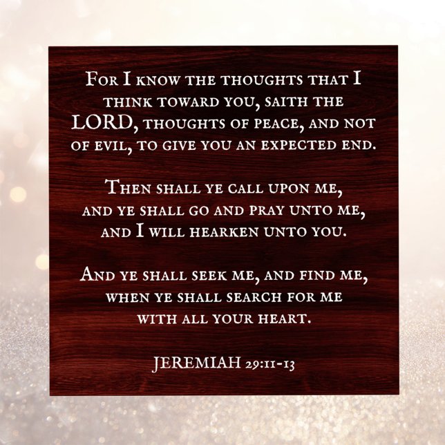 Jeremiah 29:11 King James Bible Scripture  Poster (Creator Uploaded)