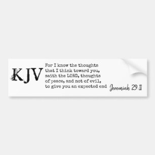 Jeremiah 29:11 KJV Bible Quote - Can Be Customised Bumper Sticker