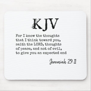 Jeremiah 29:11 KJV Bible Quote - Can Be Customised Mouse Mat
