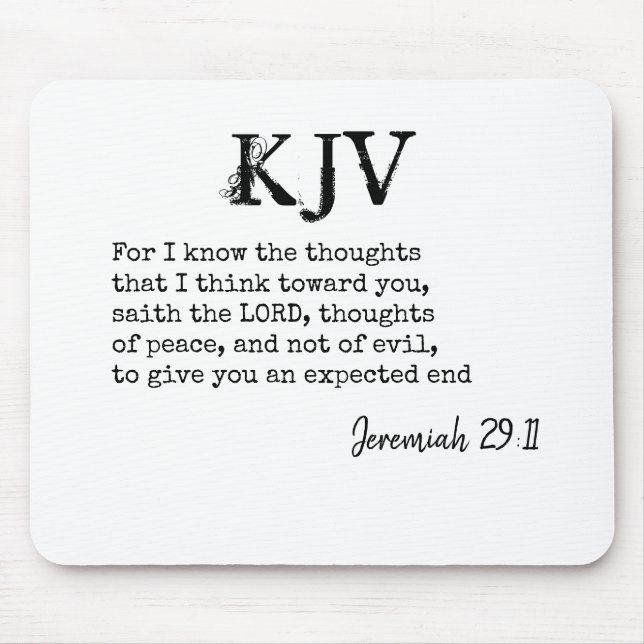 Jeremiah 29:11 KJV Bible Quote - Can Be Customised Mouse Mat (Front)